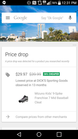 New Google Now Card Tells You When A Product You’ve Searched For Goes On Sale